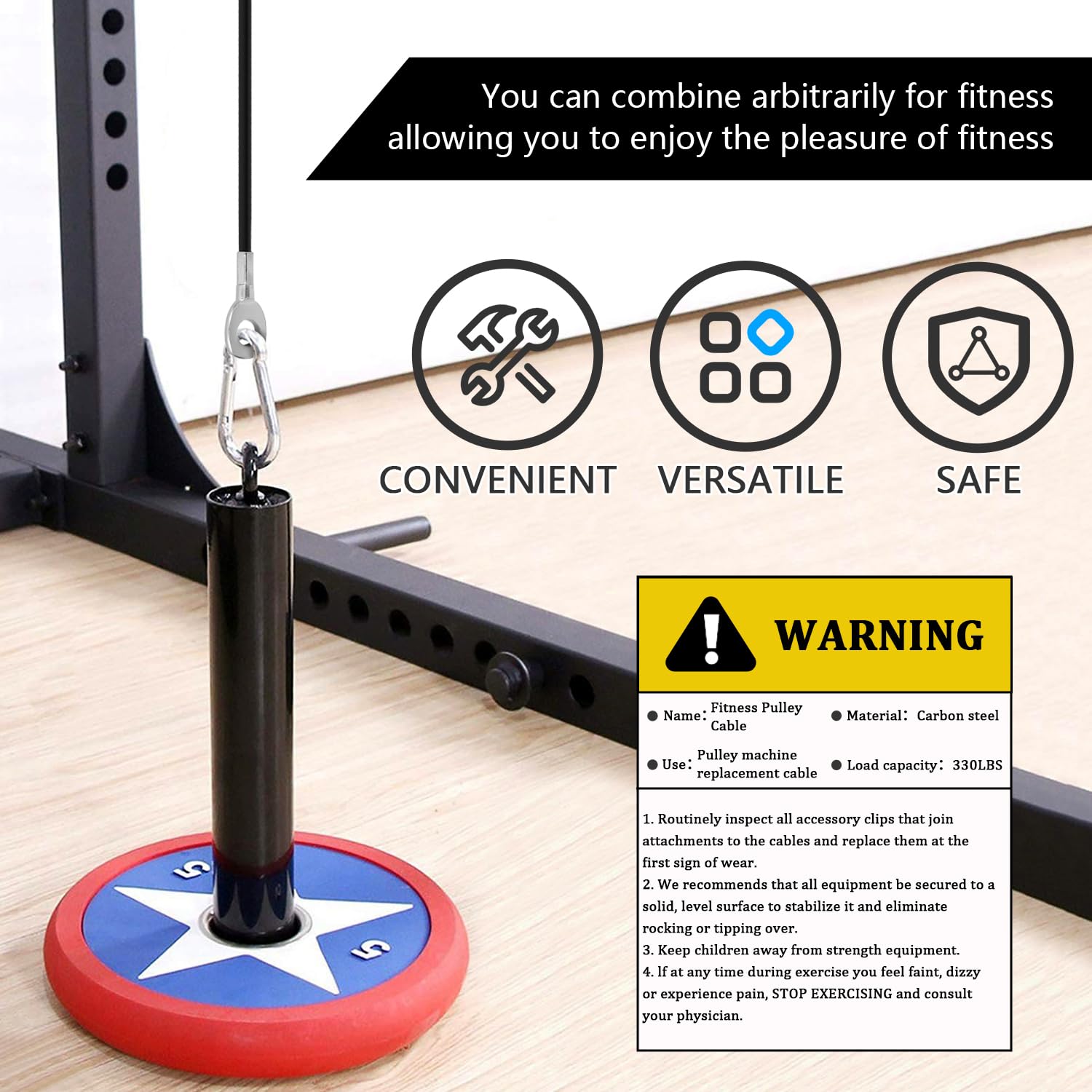 Kabel do siłowni, urządzenie fitness, linka stalowa, kabel gimnastyczny, ze stalowego drutu, sprzęt fitness, do domu, treningu siłowego, domu, na siłownię, system kół pasowych