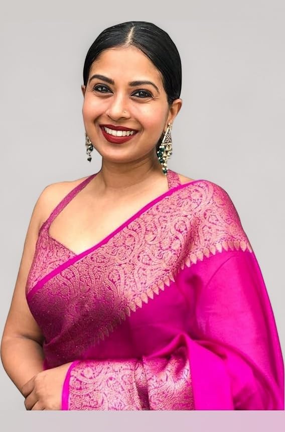 Women's Soft Pure Kanjivaram Silk Saree For Wedding Banarasi Cotton Sari With Blouse Piece (Yatri-51)