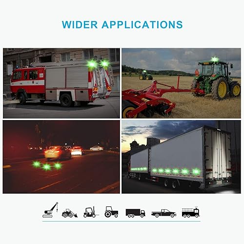 Miniatura 9 de Agrieyes Kit de luces estroboscópicas de emergencia, luces de advertencia de seguridad de 4.2 pulgadas, magnéticas y recargables, luces LED verdes