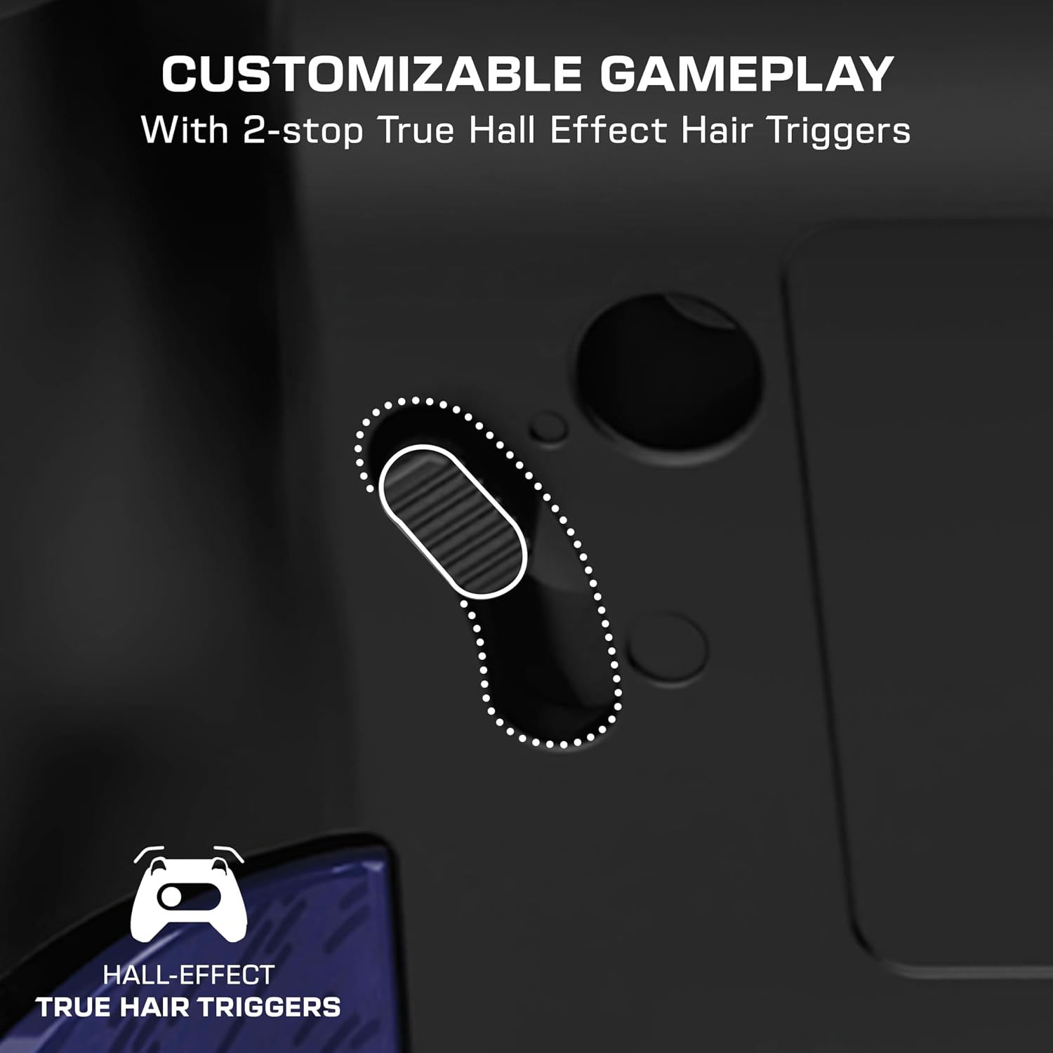 Control Gaming Turtle Beach Rematch Dark Cosmos pa Xbox y PC. Diseno que cambia, gatillos  5