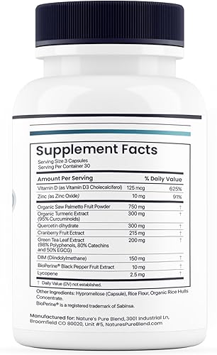 Vista 8 de Nature's Pure Blend Peak Performance – Suplemento de testosterona para hombres con ácido D-aspártico, Ashwagandha y DIM – Apoyo a la salud