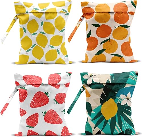 Miniatura 11 de Paquete de 4 bolsas húmedas para traje de baño, artículos esenciales de viaje a la playa, bolsa húmeda y seca, para protector solar, artículos de