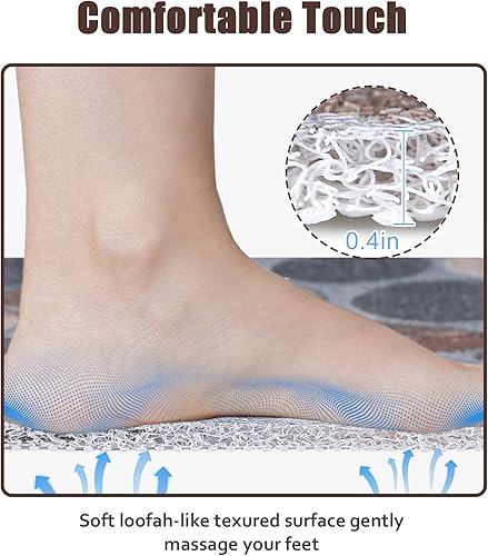Miniatura 2 de Alfombra de baño de ducha antideslizante de 24 x 24 pulgadas, alfombra de baño cuadrada para ducha interior, suave antideslizante con drenaje,