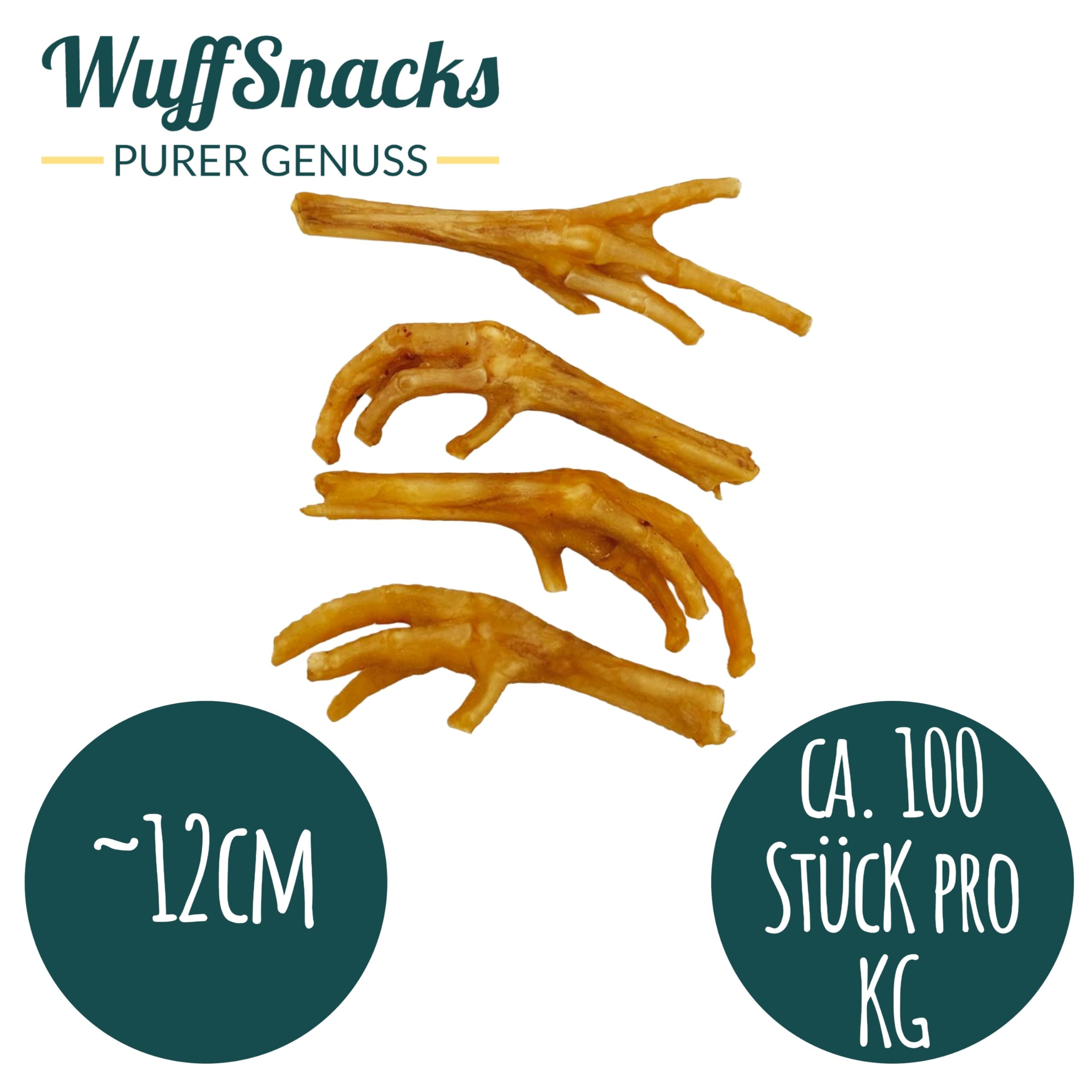 Patas de pollo secas para perros | 5 kg | 100% pollo | masticable | comida para perros | golosinas de WuffSnacks