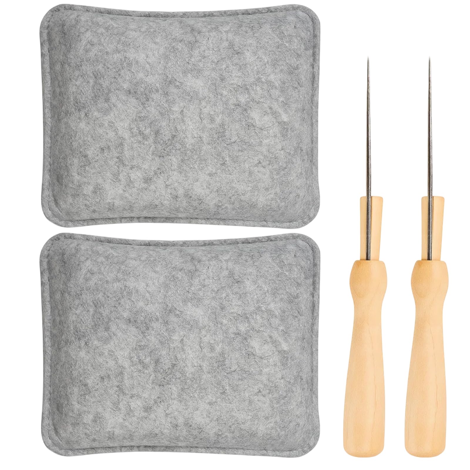 Needle Felting Kit, 2 Felting Pads and 2 Wooden Handle Felting Needles