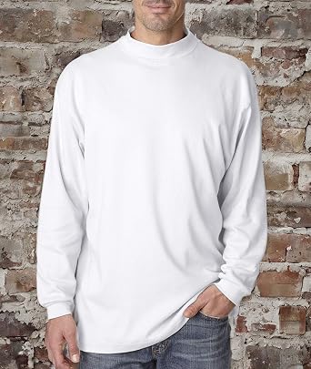 Croft & Barrow Mens Mockneck Knit White Long-Sleeve Shirt 100% Combed Cotton