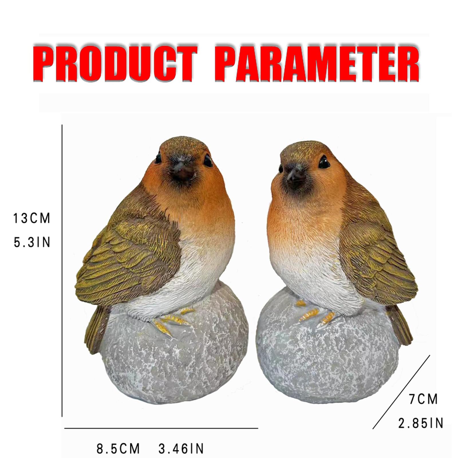 Estatua de pájaro para decoración de jardín, figura de pájaro para interiores y exteriores, patio, porche, patio