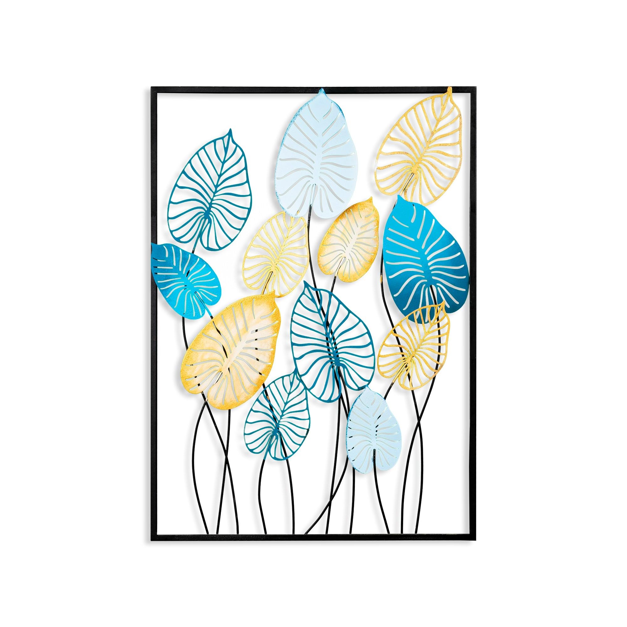 Hanah Home Accessori decorativi da parete in metallo, fatti a mano, 50 x 70 cm, 100% metallo (1,5 mm), design unico dipinto a mano, perfetto per decorazioni per la casa e gli amanti dell'arte