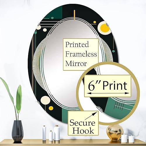 Miniatura 8 de Mid-Century Retro Dimensions IV espejo de tocador, espejos de baño, espejos de pared para sala de estar, dormitorio, espejo redondo, grande, 24 x 24