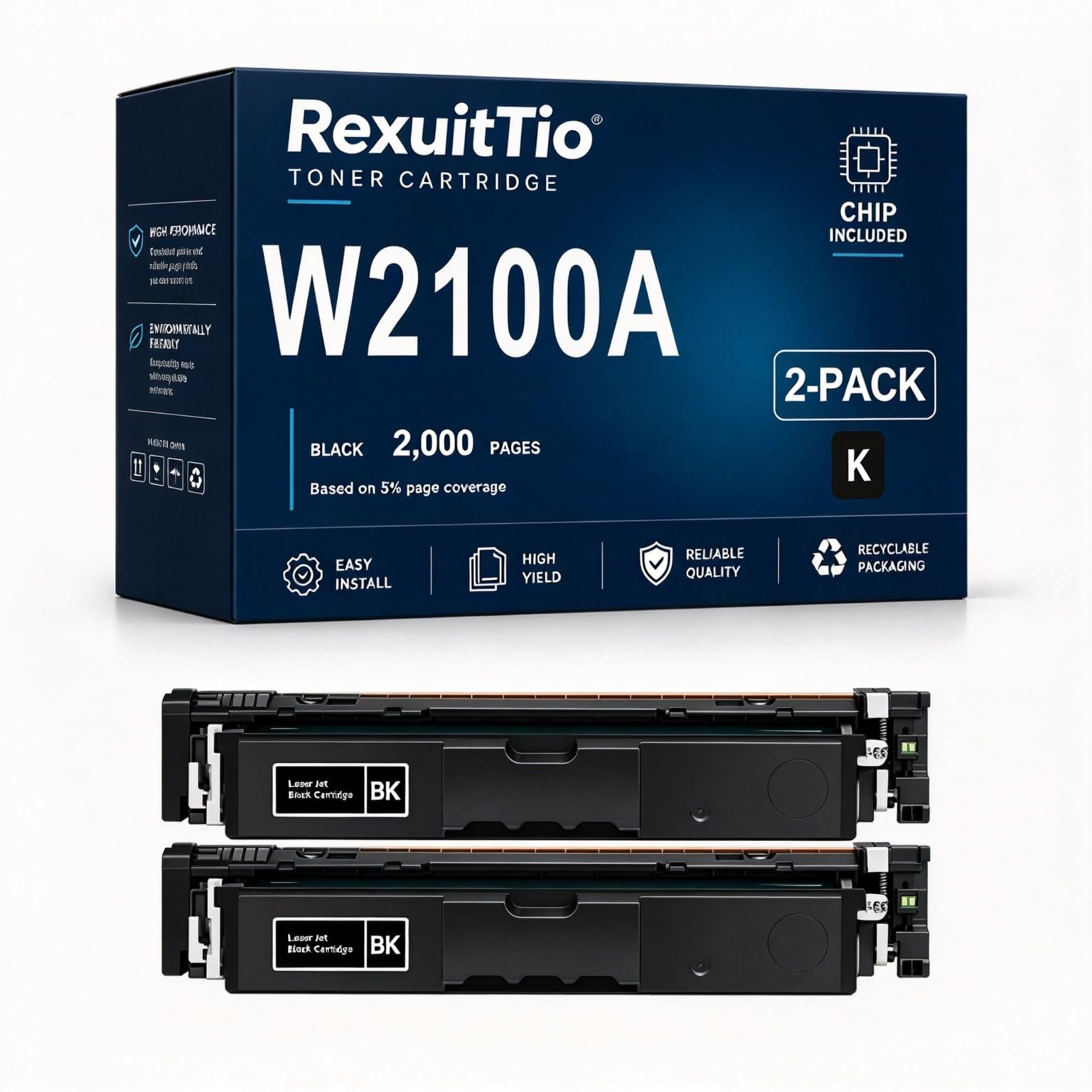 Remplacement de la Cartouche de Toner à Haut rendement W2100A Convient à W2100A, Compatible avec Le FPM 4201dw 4301fdw HP Color LaserJet Pro Black avec Puce