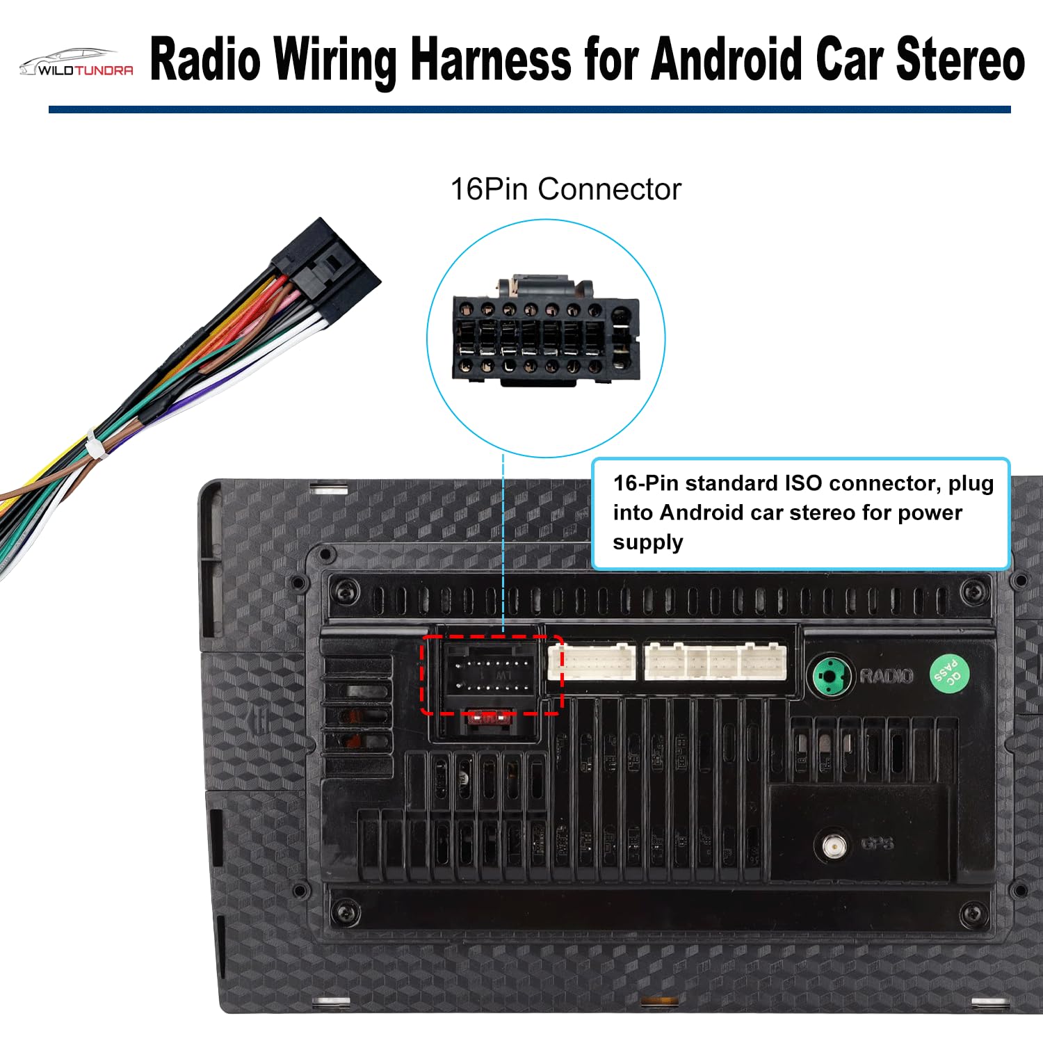 Adaptador de arnés de radio ISO de 16 pines para Honda 1998-20011 Acura 1999-2008 Suzuki 2002-2013, arnés de cableado estéreo de coche Android de 16 pines con cable inverso SWC para Accord Odyssey