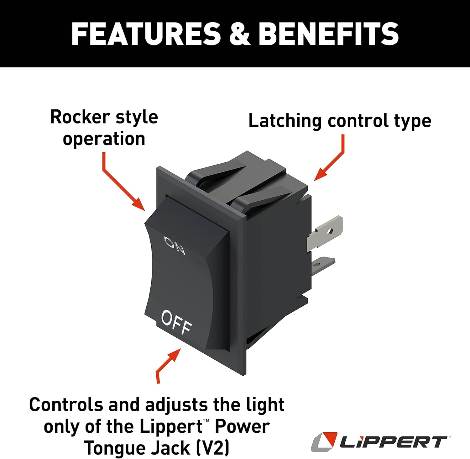 Lippert Components 226018 On/Off Switch Assembly - LCI Power Tongue Jack (V2)