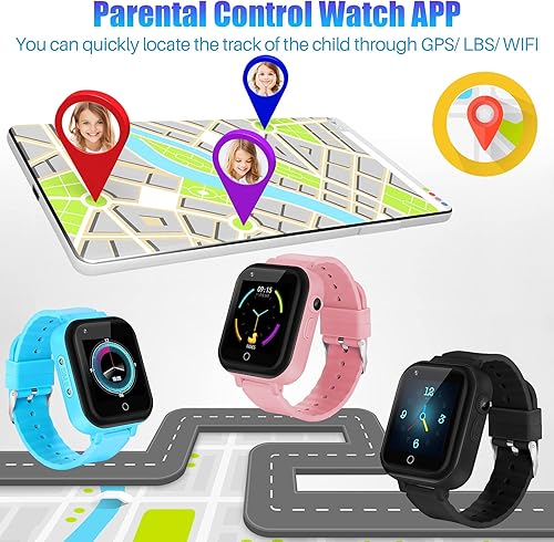 Miniatura 2 de Reloj inteligente para niños con rastreador GPS reloj de teléfono con video chat llamadas de 3 vías relojes GPS para niños reloj inteligente 4G con