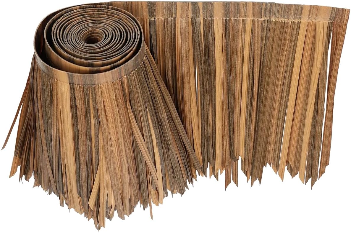 Artificial Thatch Roofing Roll 19.7"x39.3" Fake Palm Thatch Straw Roofing for Garden Patio Fence Party Decoration (F)
