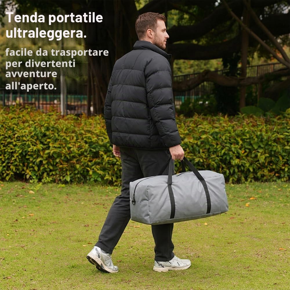 Tenda familiare per 4 persone, tenda a tunnel con 2 cabine letto e tenda, montaggio rapido in 10 minuti, tenda da campeggio impermeabile da 3000 mm con UPF 50+, tenda leggera per campeggio e attività