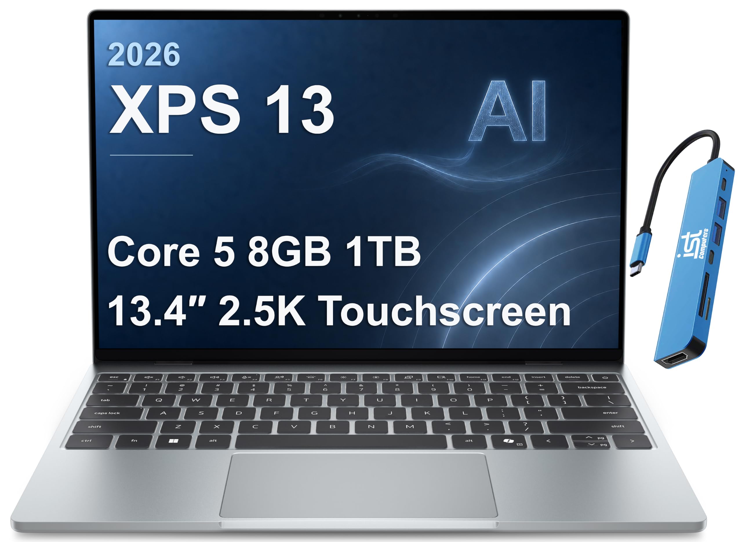Dell XPS 13 Laptop, 13.4" 2.5K Touchscreen, Intel Core 5, Windows 11 Pro