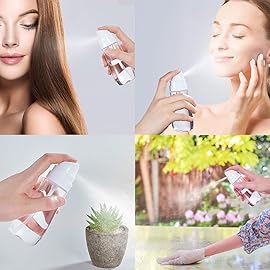 Small Spray Bottle with Fine Mist, 2 Pack 3.4oz/100ml Travel Spray Bottles for Hair and Face, Refillable Spray Bottles for Cleaning Solutions, Perfume, Liquid Cosmetics, Essential Oils TSA Approved