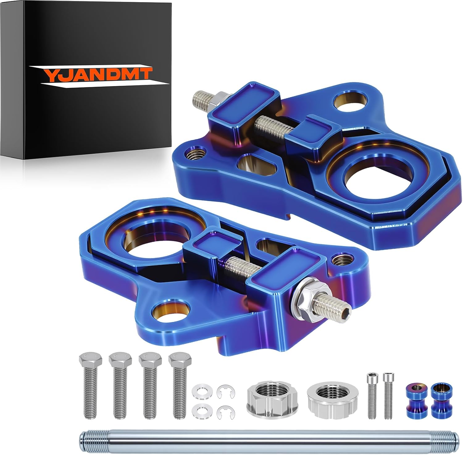 Rear Axle Adjuster Kit for Harley Touring Street Glide, Road King, Road Glide 2009-2023 (Stainless Steel)