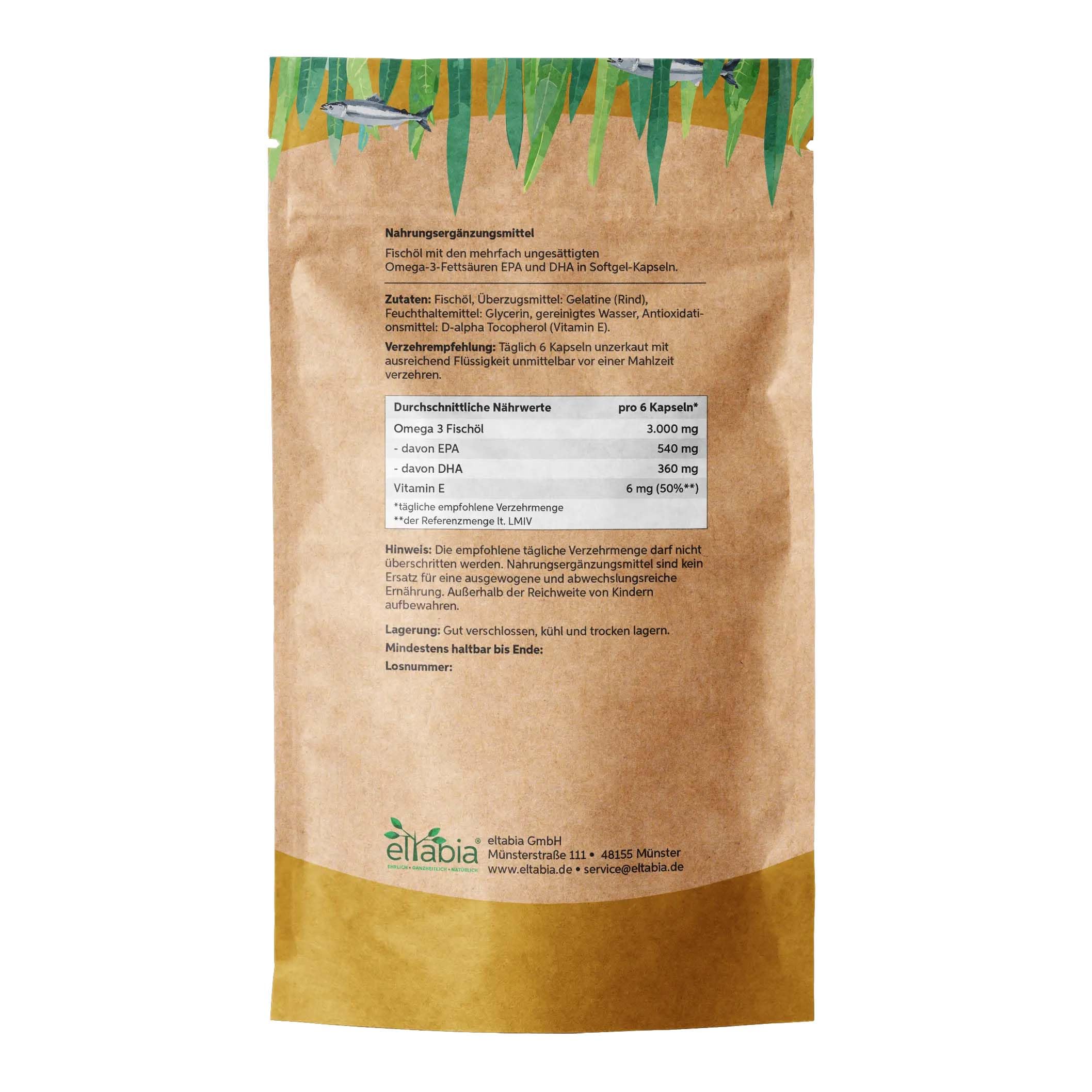 Omega 3 Kapseln 1000 Stück | Kleine 500mg Kapseln, leicht zu schlucken | Fischöl hochdosiert 3000mg Tagesdosis mit 18% EPA & 12% DHA
