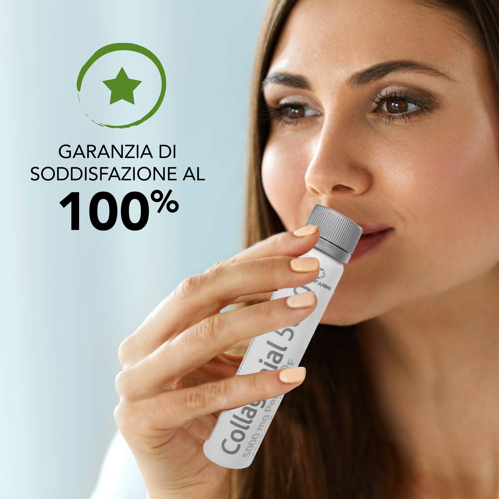 Collagene Marino con Acido Ialuronico da Bere - Collagene Idrolizzato PEPTAN® Massima Cura Viso Antirughe - Vitamina C + Zinco per Pelle, Articolazioni ed Ossa | 10 Fiale da 25 ml - Collagenial 5000
