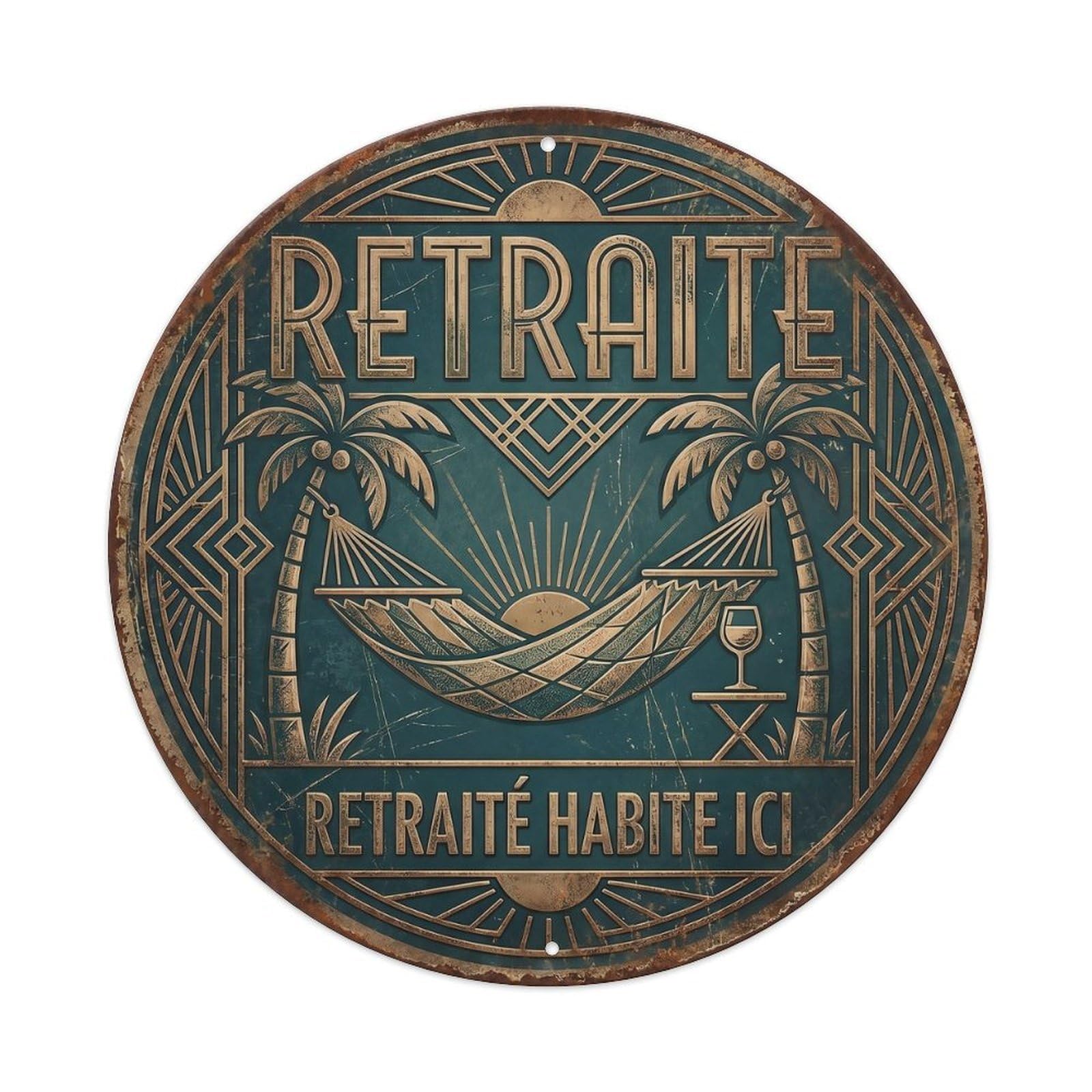 Retraite Humorous Mancave Retirement Metal Tin Sign