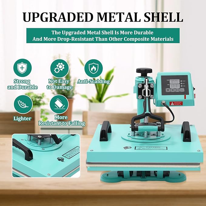 Prensa Térmica 6 en 1, 15x15 pulgadas, Sublimación 360° miniatura 6