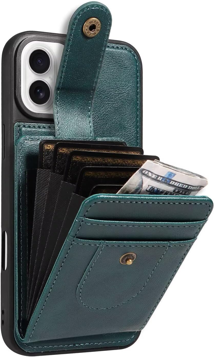 Caseurban Compatible with Magsafe 2 in 1 Detachable Wallet Case for iPhone 16 Plus with Card Holder, Magnetic PU Leather RFID Blocking Kickstand Card Slots Case Shockproof Protective Phone Cover