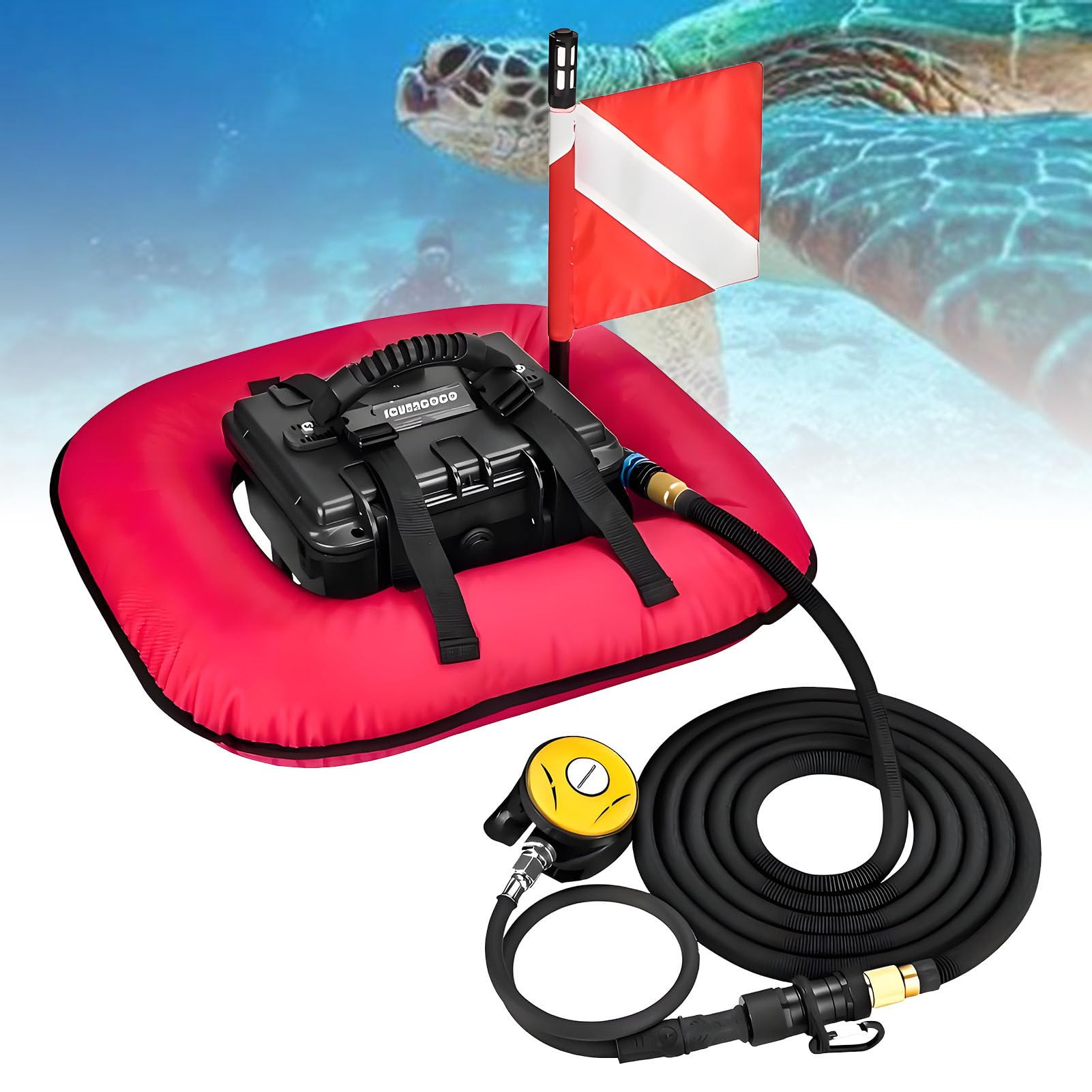 Sistema de respiración subacuática portátil con suministro de aire extendido para buceo y esnórquel