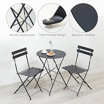 ガーデンテーブルセット 3点 折りたたみ チェア2脚 テーブル 円卓 直径60c Amazon｜ガーデンテーブルセット 3点 折りたたみ チェア2脚