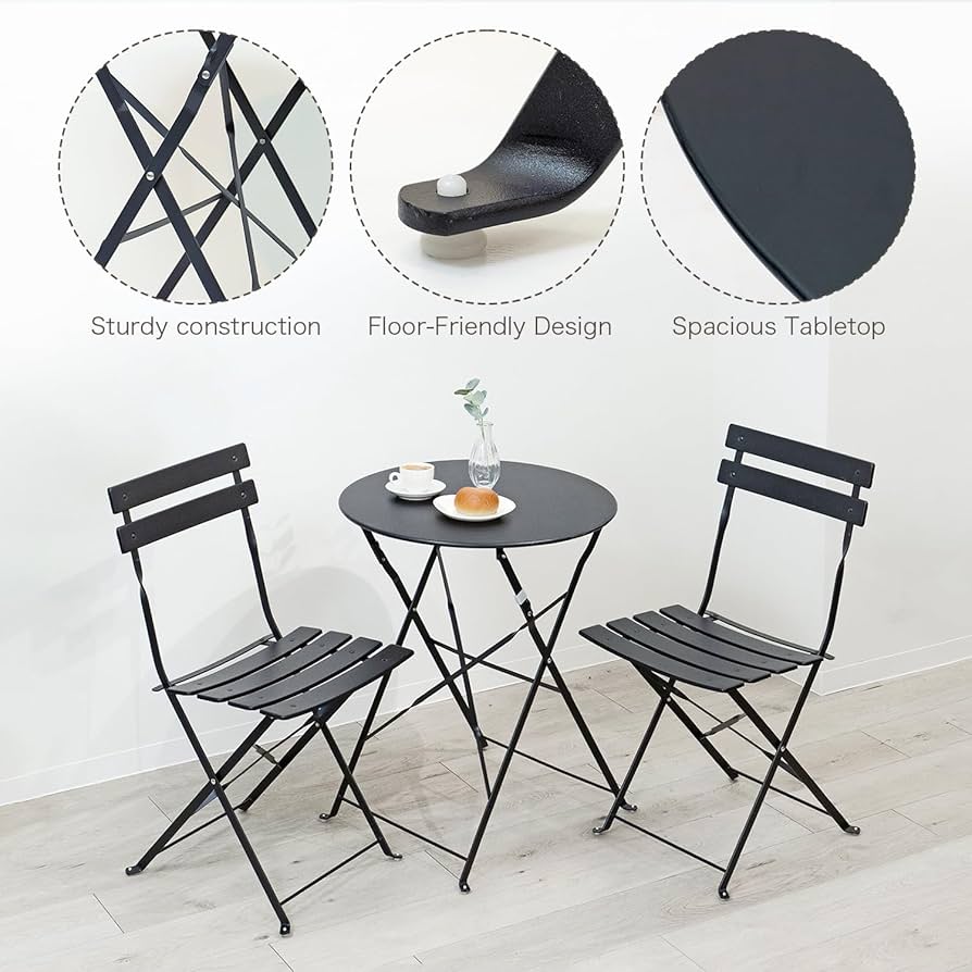 ガーデンテーブルセット 3点 折りたたみ チェア2脚 テーブル 円卓 直径60c Amazon｜ガーデンテーブルセット 3点 折りたたみ チェア2脚