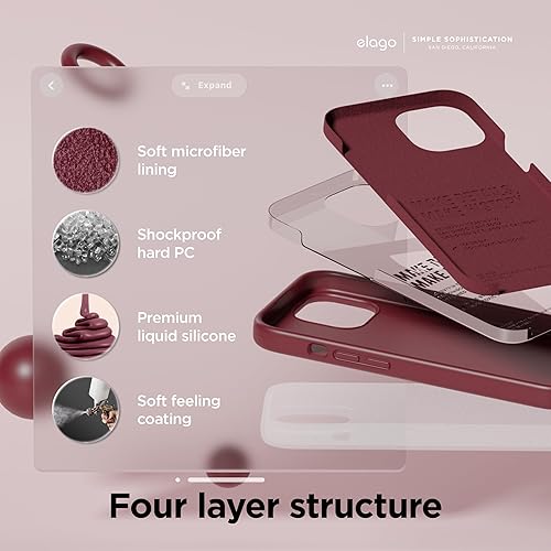 Miniatura 4 de elago Compatible con iPhone 15 Plus, funda de silicona líquida, funda protectora de cuerpo completo, a prueba de golpes, funda delgada para
