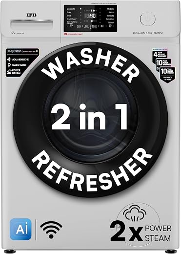 IFB 6.5 Kg 5 Star, DeepClean® Technology, AI Powered, Fully Automatic Front Load Washing Machine (ELENA GXN 6510, PowerSte...