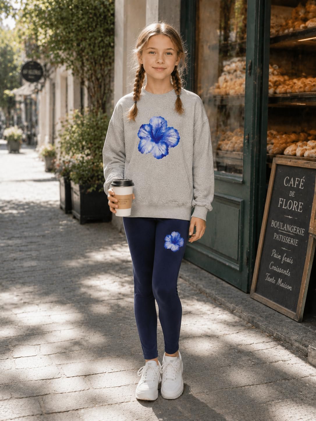 Yoxindax Girls Outfits Floral Print Hoodie