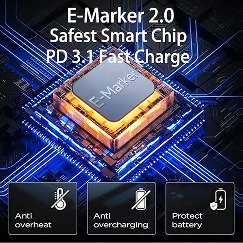 Miniatura 9 de Cable USB C a USB C de 240 W, PD 3.1 tipo C a C 5A, cable de carga rápida en ángulo recto compatible con MacBook ProAir, iPad Pro12.911Air,