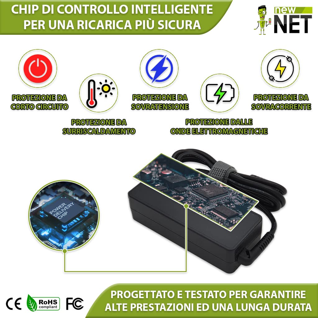 New Net Alimentatore - Caricatore Caricabatteria compatibile con Notebook Gigabyte AERO 15-Y9-4K80P 15XB 15-X8 15S OLED XA-7JP5130SP ZX8-CR5S1 15 OLED XA 15XA [ 19.5V 11.8A 230W - 5.5x2.5 mm ]