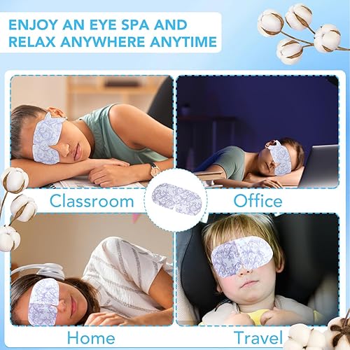 Miniatura 21 de XPCARE Paquete de 32 máscaras de ojos de vapor para ojos secos, máscara de ojos cálida de spa, máscara de ojos desechable con calefacción