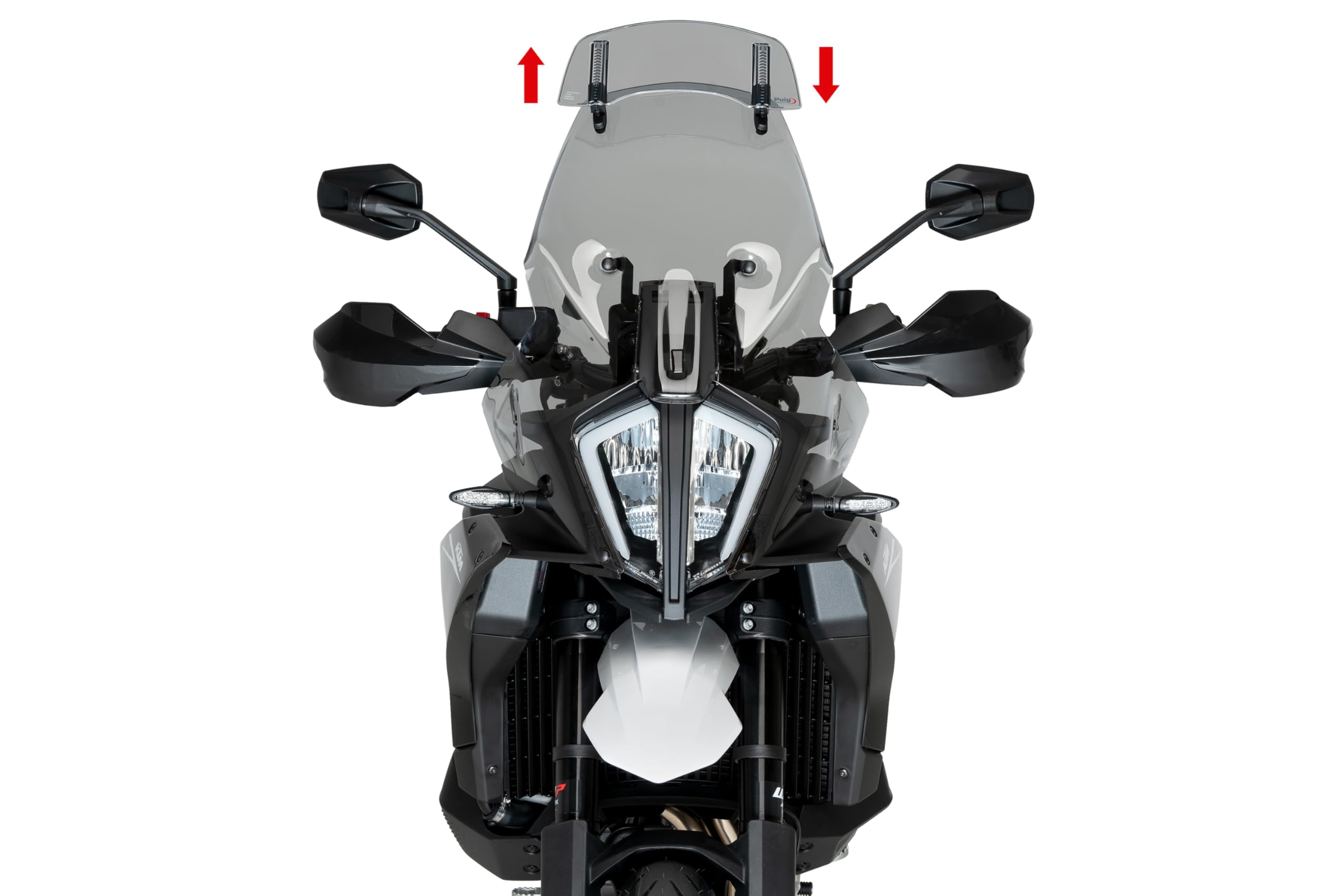 Puig 21992H Touring Windscreen With Smoked Visor designed to optimize aerodynamics, improve wind protection and increase rider comfort on long trips and demanding riding conditions