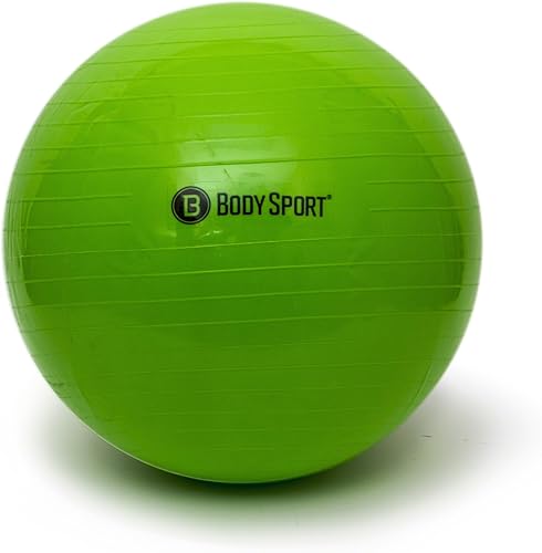 Body Sport - Pelota de ejercicios para deportes con bomba para hogar, gimnasio, equilibrio, estabilidad, Pilates, fuerza de núcleo, estiramiento,