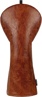 Premium Leather Brown Blade Mallet Putter Cover Driver Fairway Wood Headcover Cover Magnetic Closure