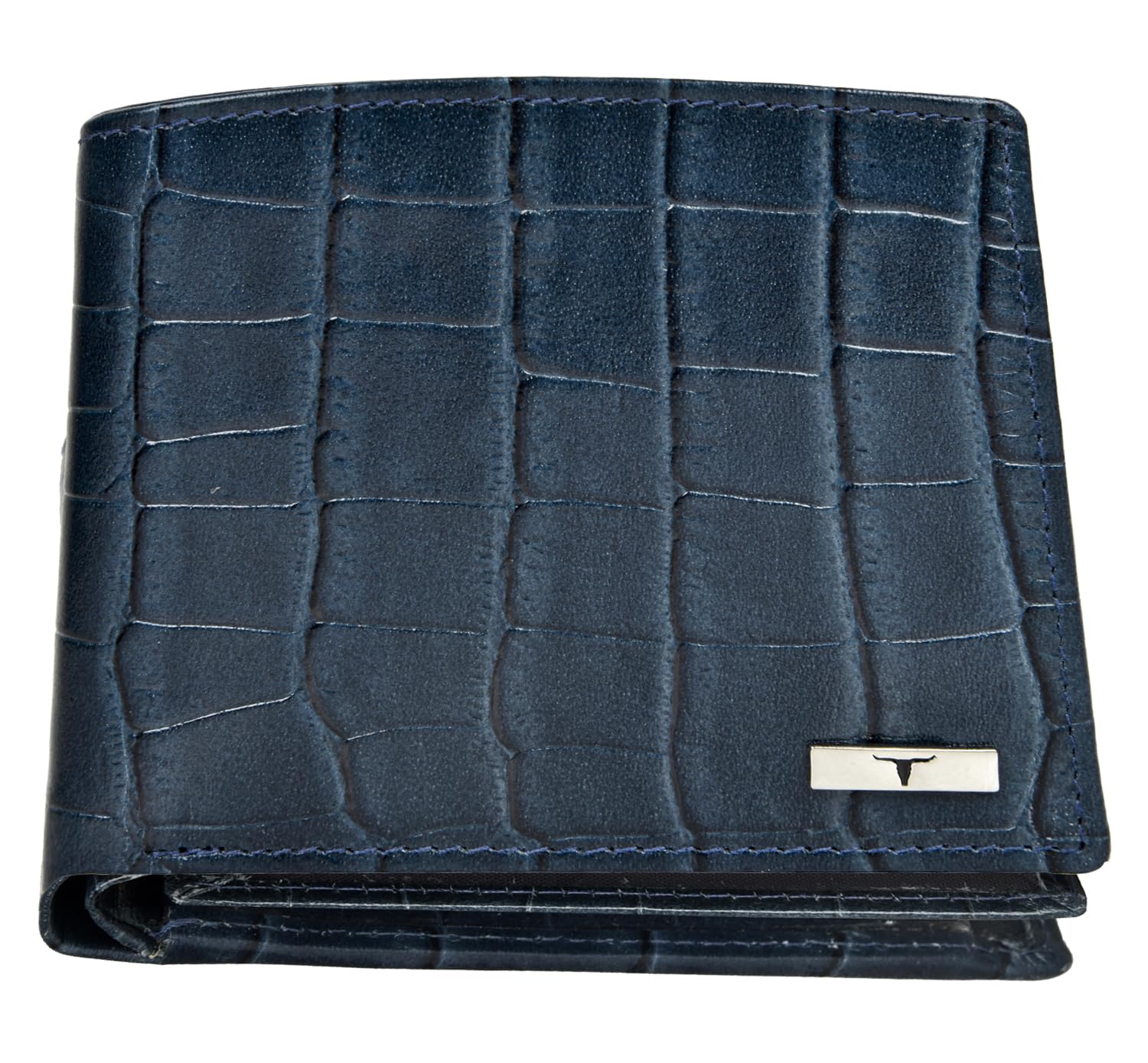 URBAN FOREST Carl Printed Blue Leather Wallet for Men