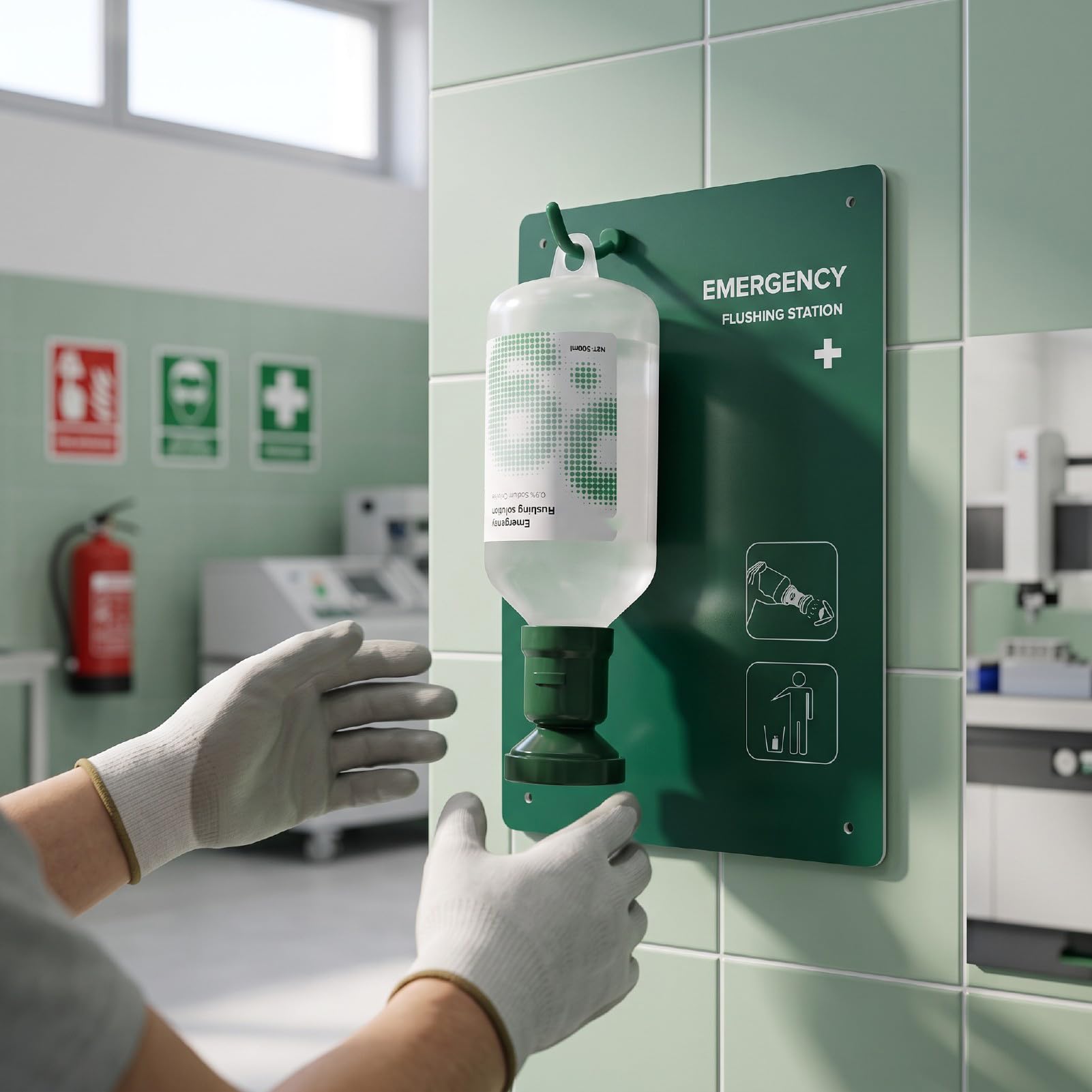 Fafeicy Station de Lavage Oculaire Murale D'urgence 32oz