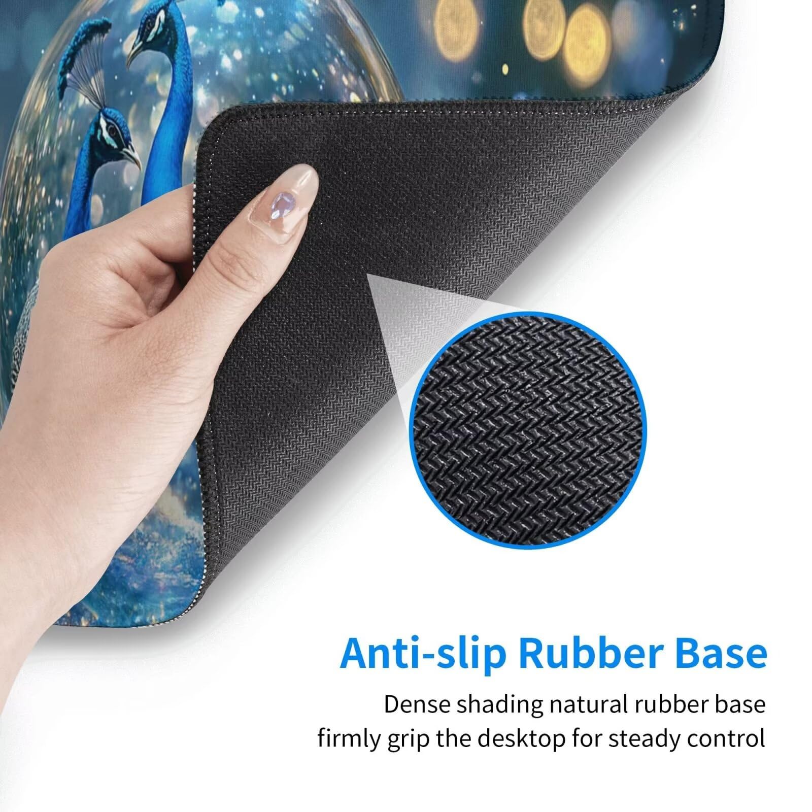 Podkładka pod mysz paw XXL mata na biurko księżyc 1600 x 800 x 3 mm zmywalna podkładka do gier na laptopa, z antypoślizgową gumową podkładką do gier, PC, pracowników biurowych Y525