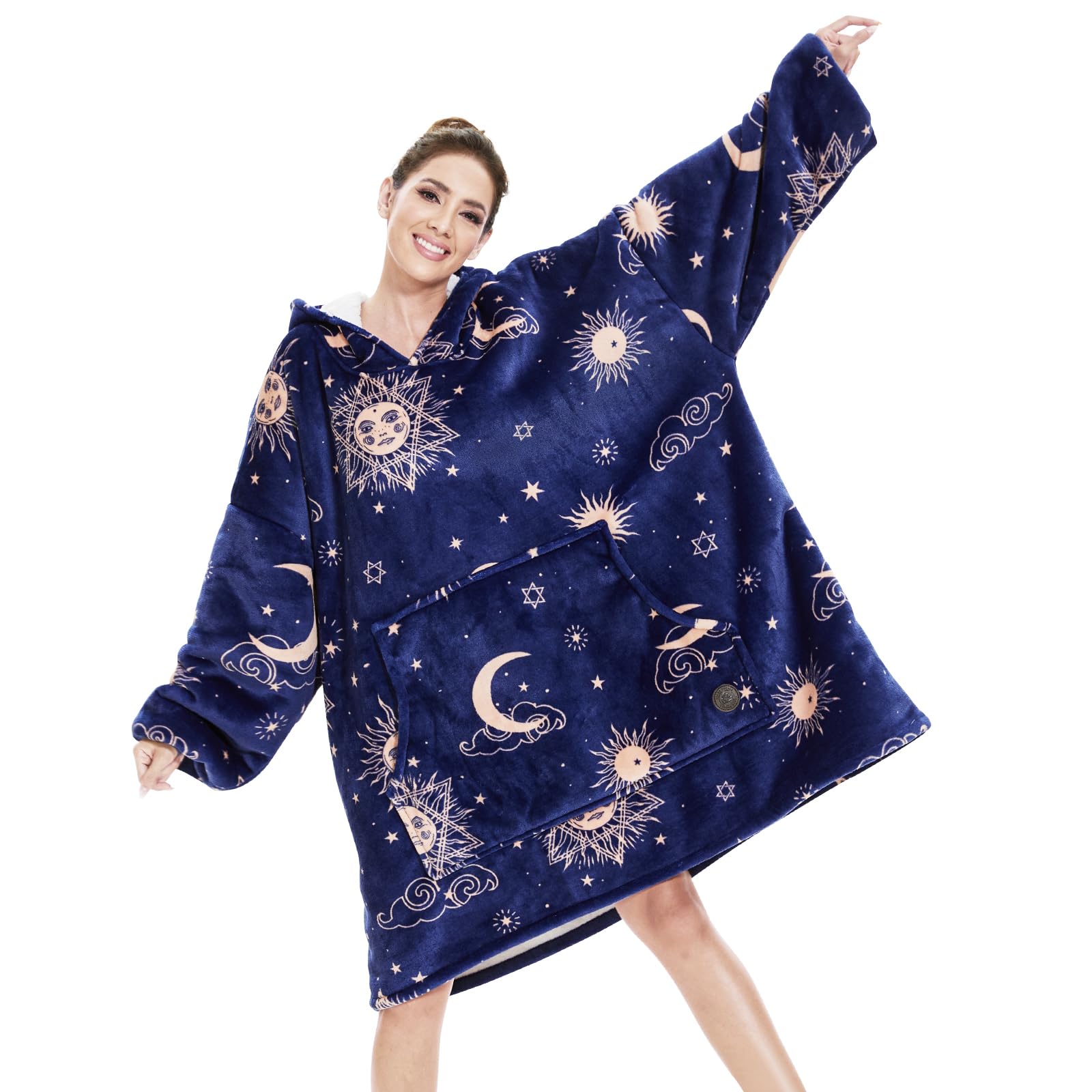 Wearable Blanket Hoodie for Women, Oversized Sherpa Sweatshirt Blanket for Adults Men, Cozy Hooded Blankets, Gifts for Teen Girls Women Mom Sister