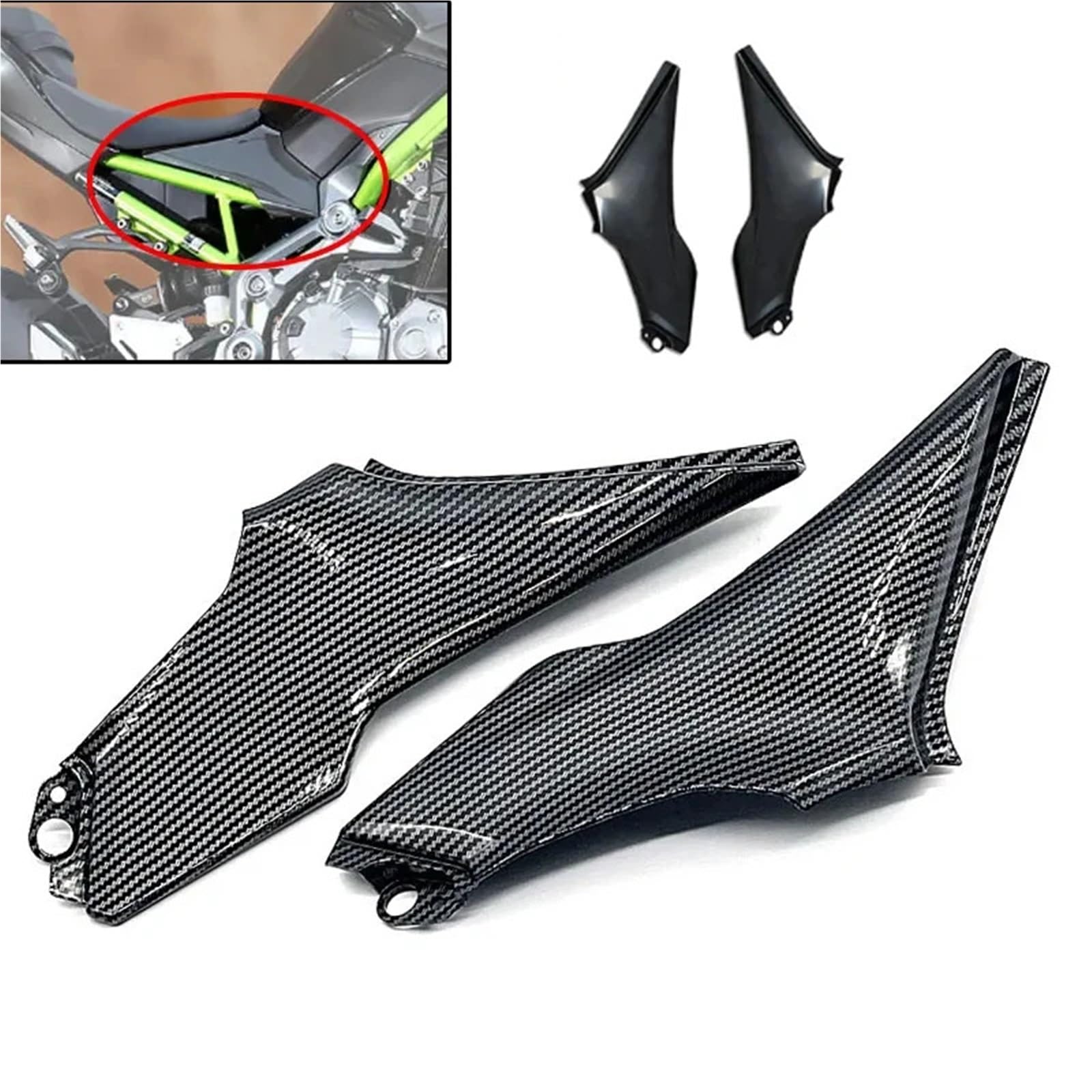 Motorcycle Tail Seat Pasuje do Kawasaki Z900 Z 900 2017-2024 Motocykl Siedzenie Boczne Rama Osłona Owiewka Pokrywa Ławki(Unpainted)