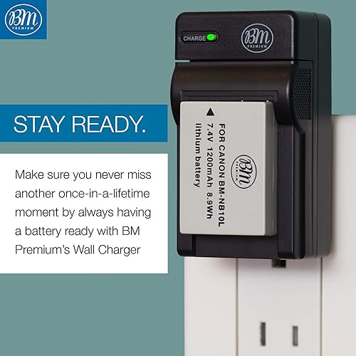 Miniatura 6 de BM Premium Paquete de 2 baterías NB-10L y kit de cargador para cámara digital Canon PowerShot G15, G16, G1X, G3X, SX40 HS, SX40HS, SX50 HS, SX60 HS