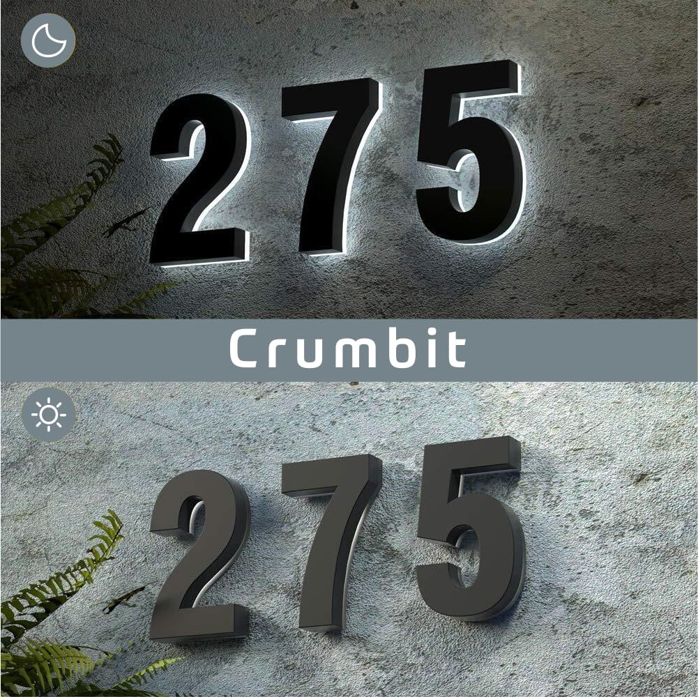 Amazon.com: Custom Backlit LED House Numbers, Solar Powered
