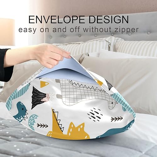 Miniatura 7 de KOPIRIT Fundas de almohada de seda dibujadas a mano, 20 x 40 pulgadas, poliéster, refrescante, diseño de cierre de sobre, agradable a la piel