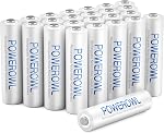 AAA Rechargeable Batteries 24 Pack, POWEROWL High Capacity Rechargeable AAA Batteries 1000mAh 1.2V NiMH Low Self Discharge