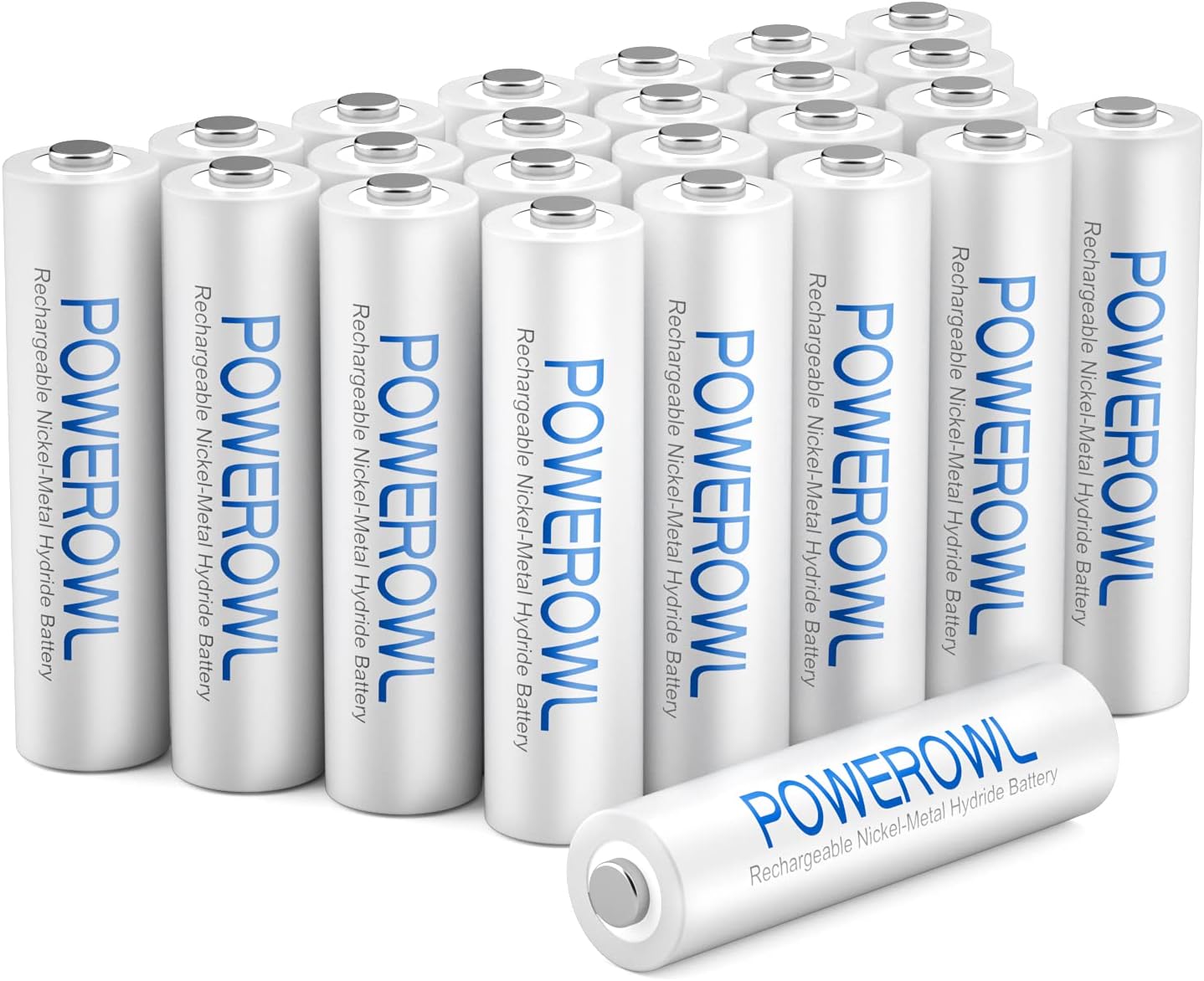 POWEROWL Rechargeable AAA Batteries, Large Capacity, Rechargeable AAA Batteries, 1000 mAh, 1.2 V, NiMH Batteries, Low Self Discharge, Pack of 24