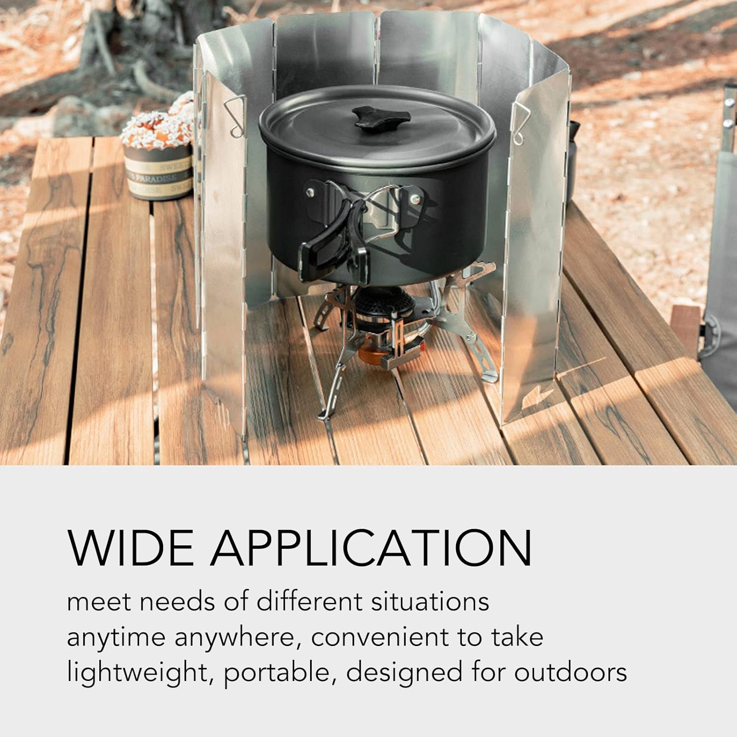 Camping Cookware Kit, Portable Camping Cooking Set with Aluminum Alloy Pot Teapot Fry Pan Bowl Saucer Soup Spoon, Compact Nesting Cookware for Outdoor Travel Hiking